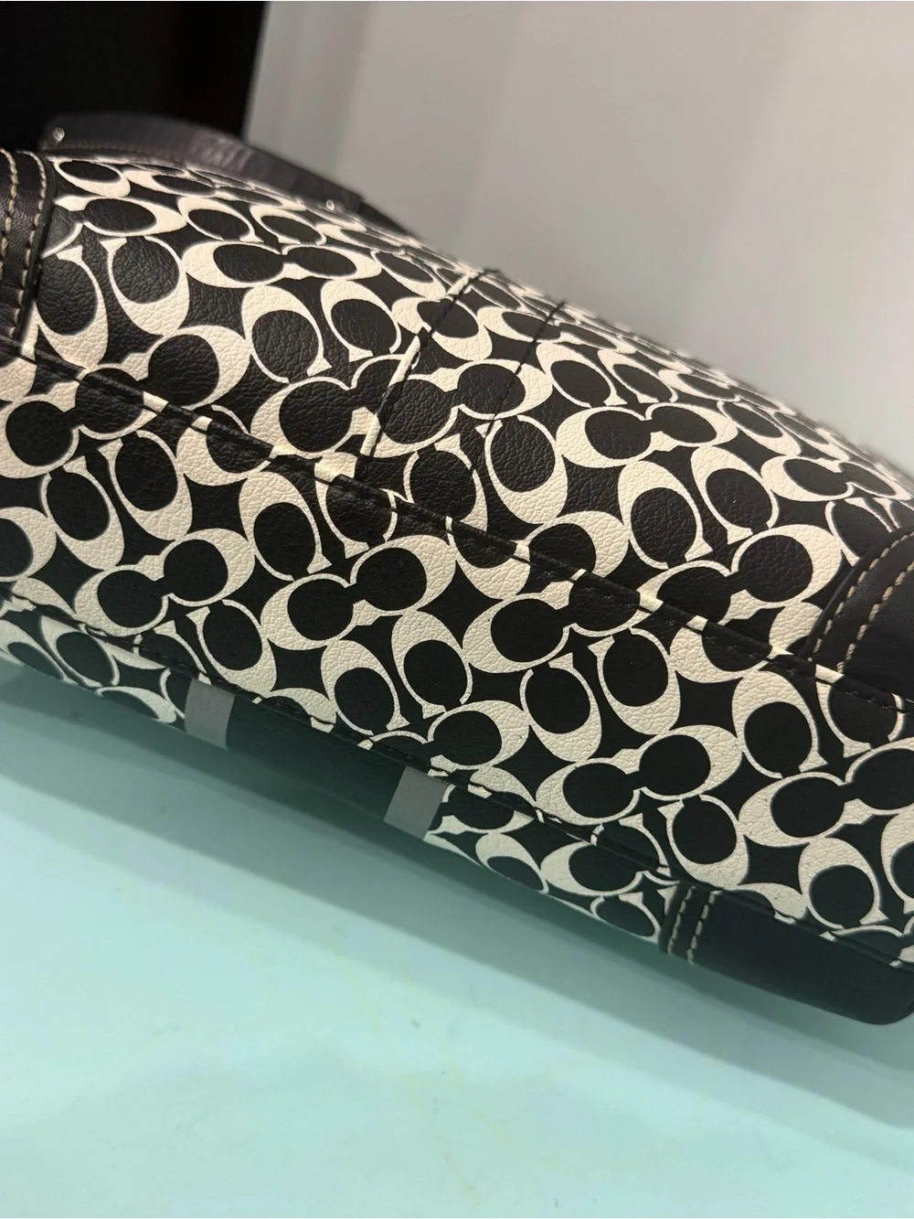Signature Pattern Black & White Tote Bag